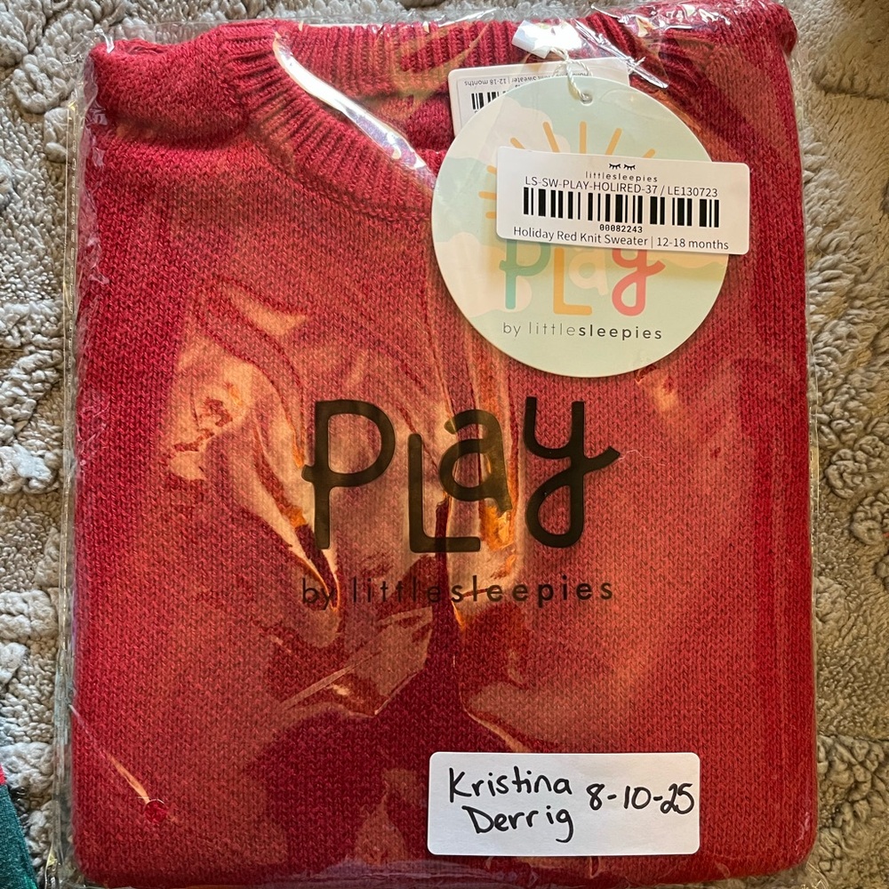 NIP! Little Sleepies Play Red Sweater